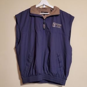 PGA Tour Partners Club Vest Men's Large L Blue Golf 1/4 Zip Polyester